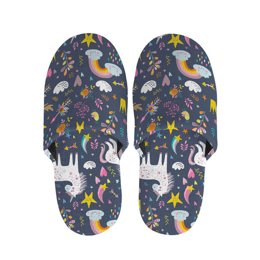 Unicorn Dream Cartoon Pattern Print Slippers