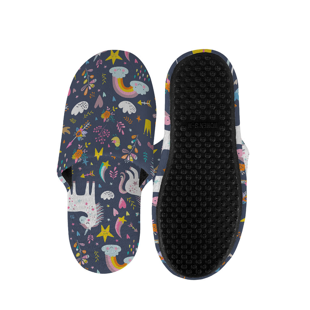 Unicorn Dream Cartoon Pattern Print Slippers