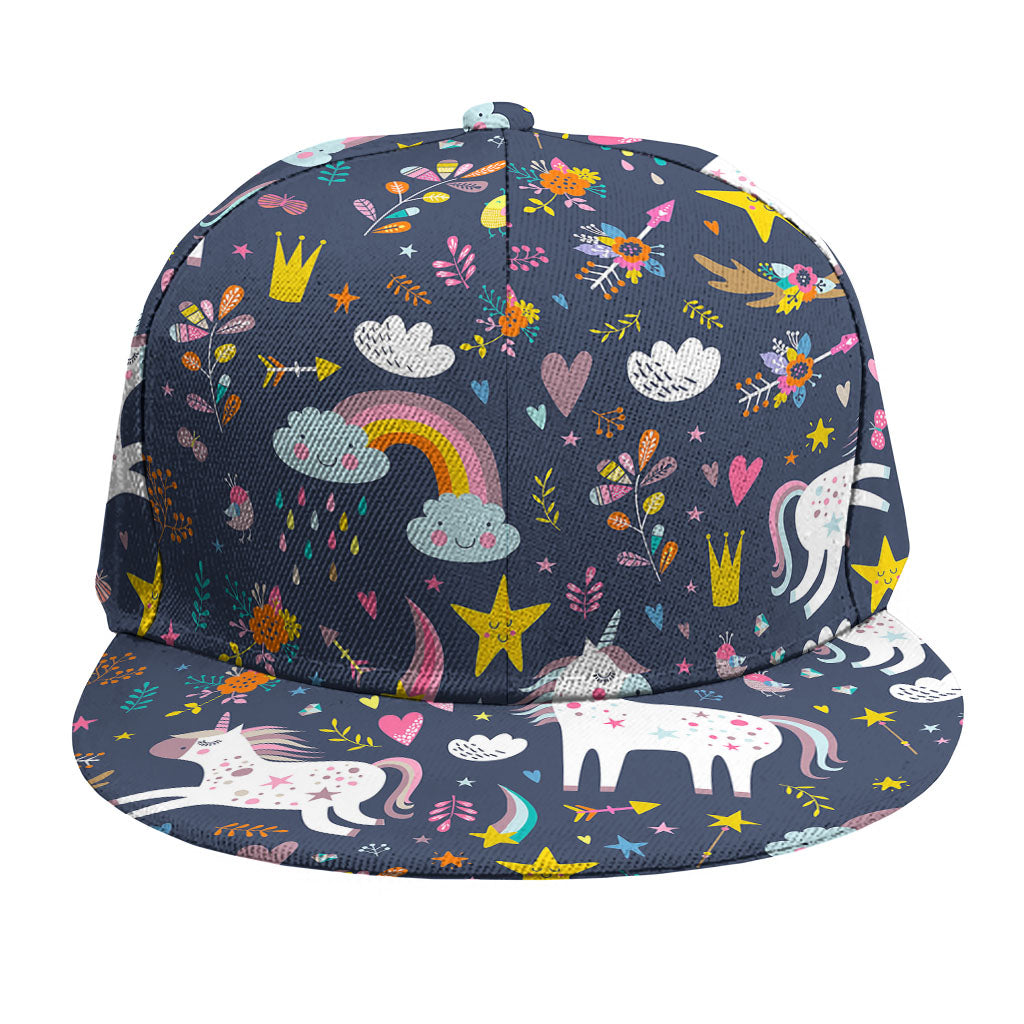 Unicorn Dream Cartoon Pattern Print Snapback Cap