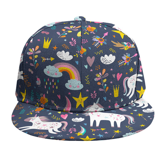 Unicorn Dream Cartoon Pattern Print Snapback Cap
