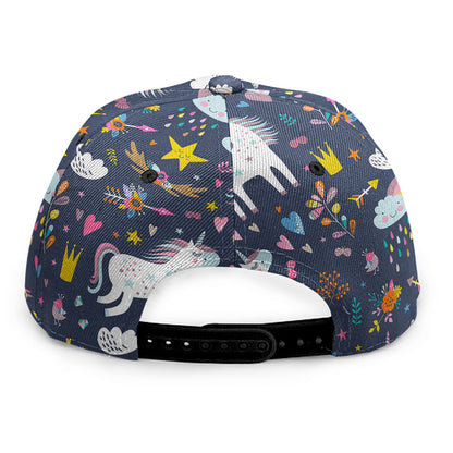 Unicorn Dream Cartoon Pattern Print Snapback Cap