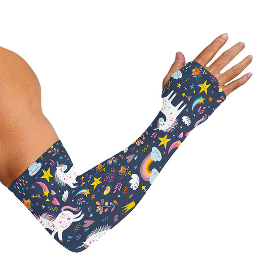 Unicorn Dream Cartoon Pattern Print Sun Protection Arm Sleeves