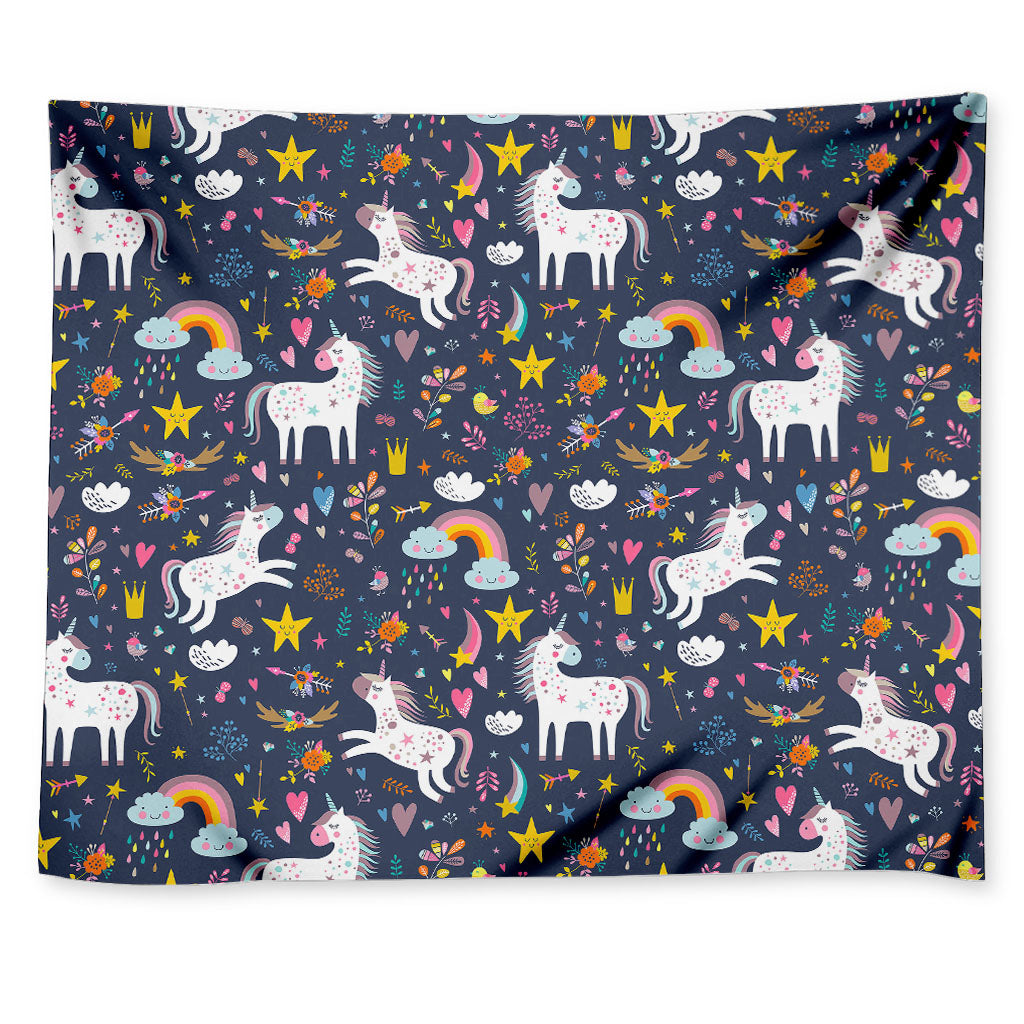 Unicorn Dream Cartoon Pattern Print Tapestry