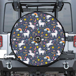 Unicorn Dream Cartoon Pattern Print Tire Cover With Camera Hole