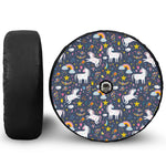 Unicorn Dream Cartoon Pattern Print Tire Cover With Camera Hole