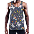 Unicorn Dream Cartoon Pattern Print Men's Workout Tank Top