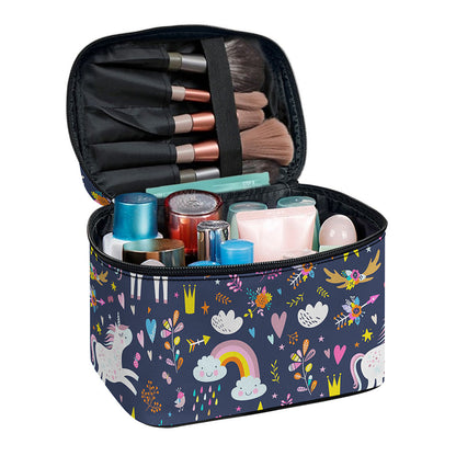 Unicorn Dream Cartoon Pattern Print Travel Makeup Bag