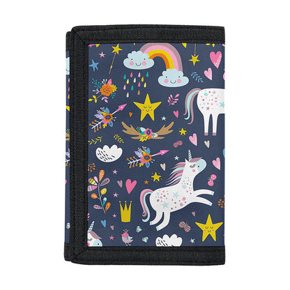 Unicorn Dream Cartoon Pattern Print Trifold Wallet