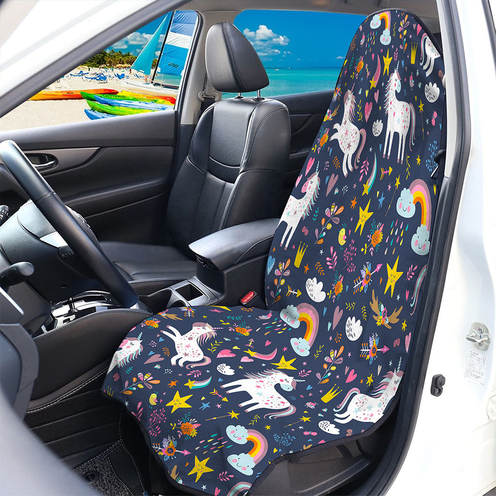 Unicorn Dream Cartoon Pattern Print Waterproof Car Seat Cover