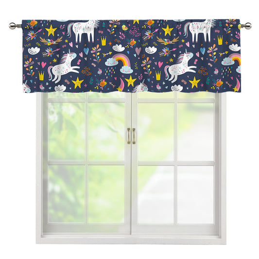 Unicorn Dream Cartoon Pattern Print Window Valance