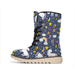 Unicorn Dream Cartoon Pattern Print Winter Boots