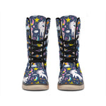 Unicorn Dream Cartoon Pattern Print Winter Boots