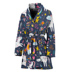 Unicorn Dream Cartoon Pattern Print Women's Bathrobe