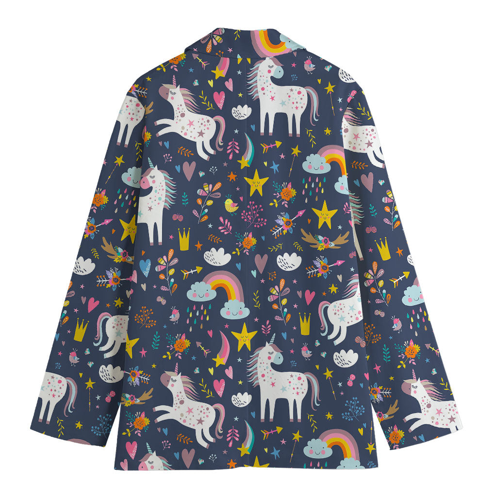 Unicorn Dream Cartoon Pattern Print Women's Blazer