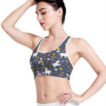 Unicorn Dream Cartoon Pattern Print Women's Sports Bra