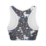 Unicorn Dream Cartoon Pattern Print Women's Sports Bra