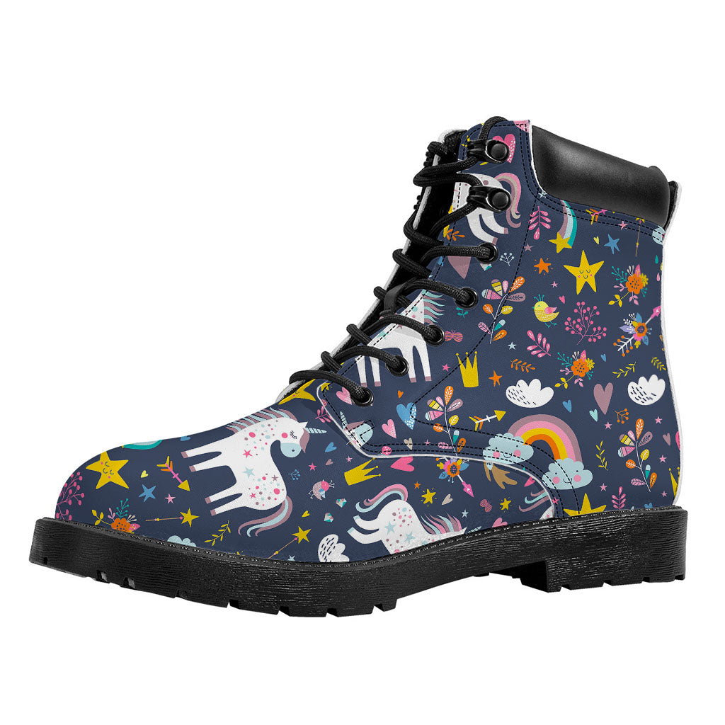 Unicorn Dream Cartoon Pattern Print Work Boots