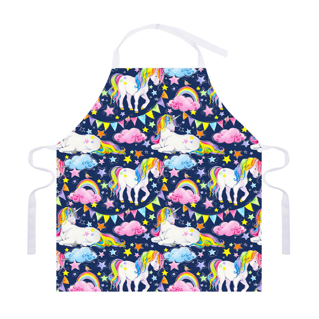 Unicorn Night Festival Pattern Print Adjustable Apron