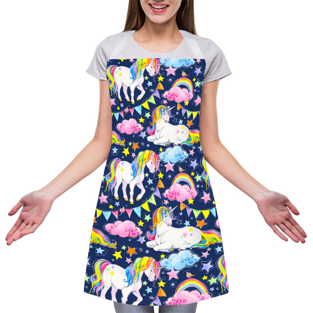 Unicorn Night Festival Pattern Print Adjustable Apron