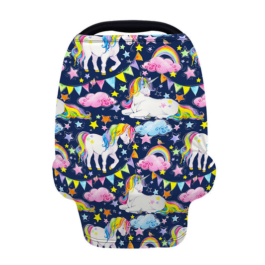 Unicorn Night Festival Pattern Print Baby Seat Cover