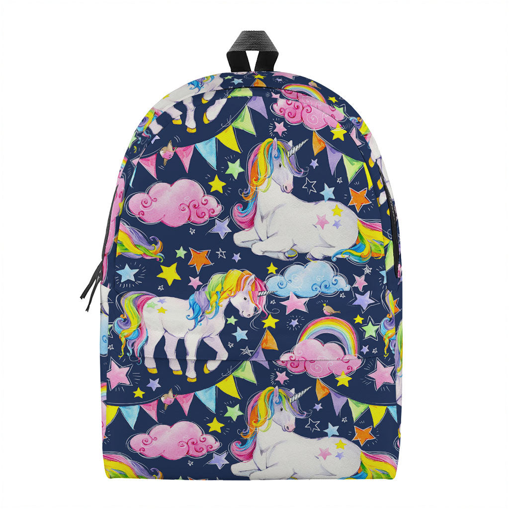 Unicorn Night Festival Pattern Print Backpack