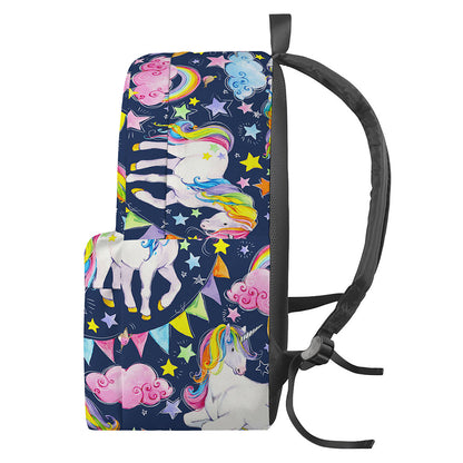 Unicorn Night Festival Pattern Print Backpack