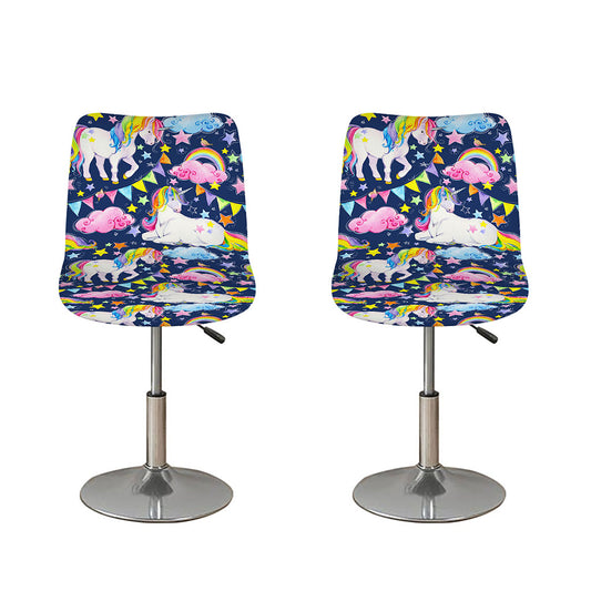 Unicorn Night Festival Pattern Print Bar Stool Covers