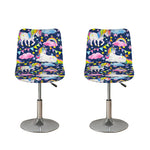 Unicorn Night Festival Pattern Print Bar Stool Covers