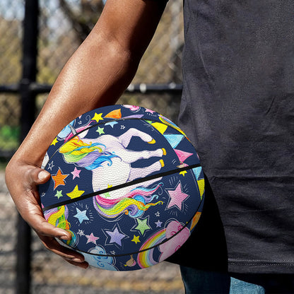 Unicorn Night Festival Pattern Print Basketball