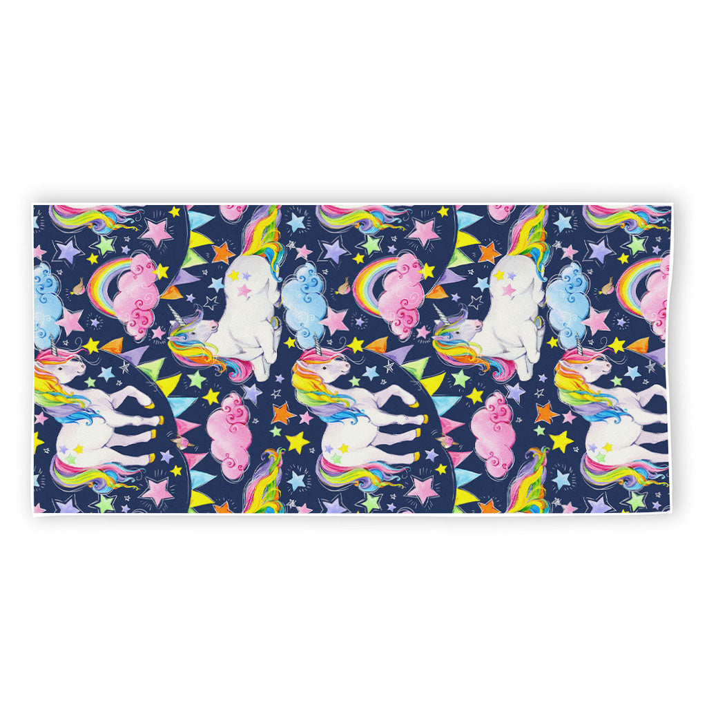 Unicorn Night Festival Pattern Print Beach Towel