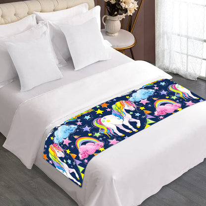 Unicorn Night Festival Pattern Print Bed Runner