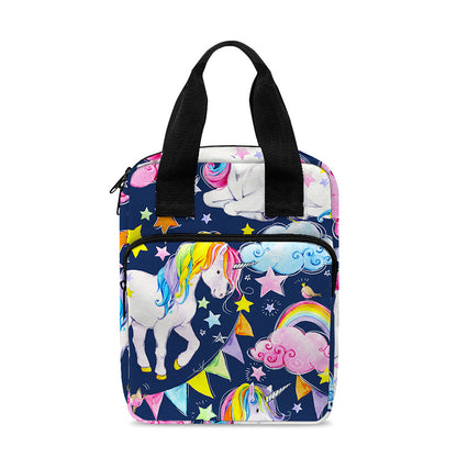Unicorn Night Festival Pattern Print Bible Tote Bag