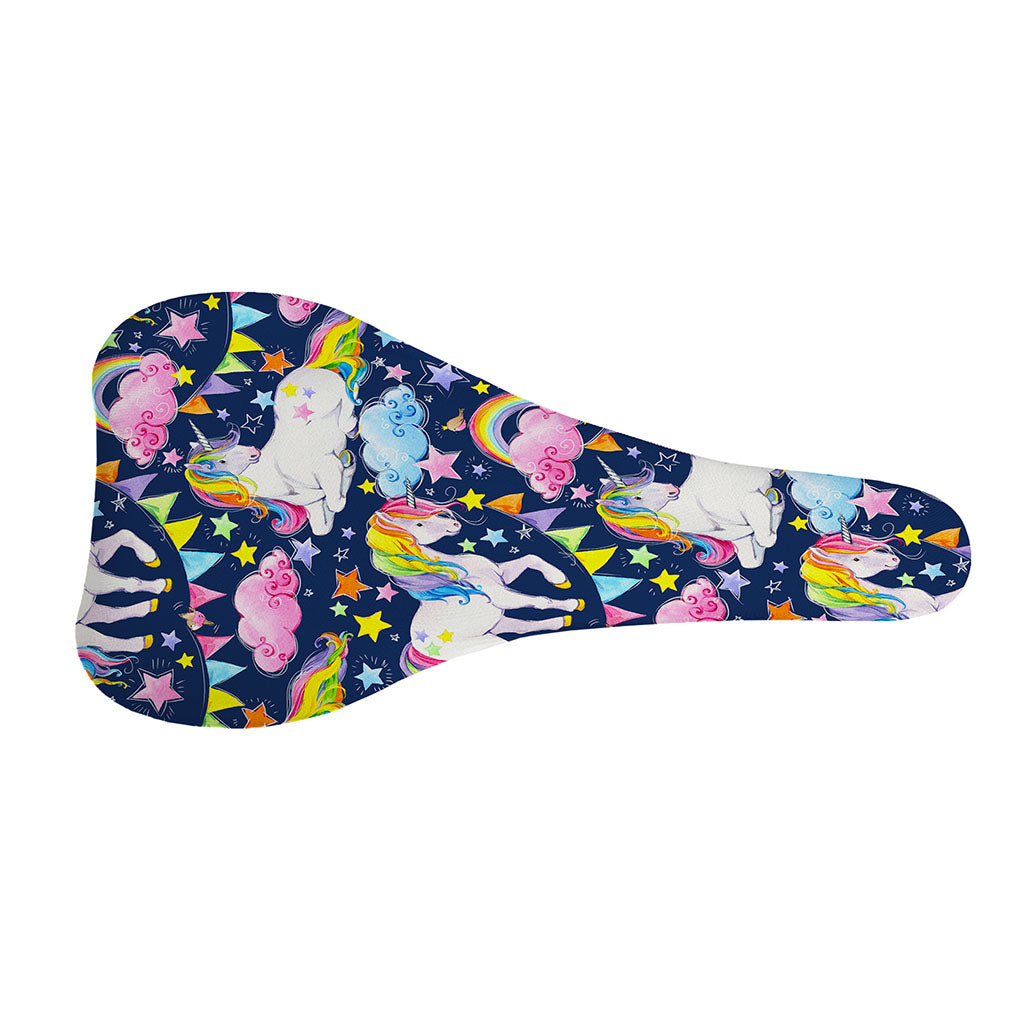 Unicorn Night Festival Pattern Print Bicycle Seat Cover