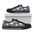 Unicorn Night Festival Pattern Print Black Low Top Sneakers