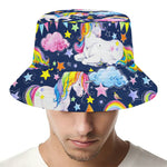 Unicorn Night Festival Pattern Print Bucket Hat