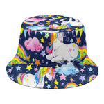 Unicorn Night Festival Pattern Print Bucket Hat