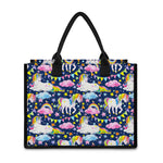 Unicorn Night Festival Pattern Print Canvas Tote Bag