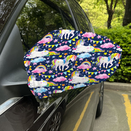 Unicorn Night Festival Pattern Print Car Side Mirror Covers