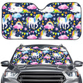 Unicorn Night Festival Pattern Print Car Windshield Sun Shade