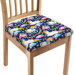 Unicorn Night Festival Pattern Print Chair Cushion Cover