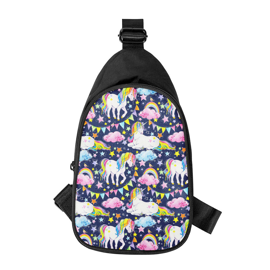 Unicorn Night Festival Pattern Print Chest Bag