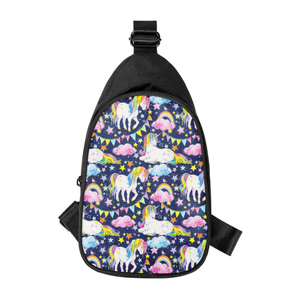 Unicorn Night Festival Pattern Print Chest Bag