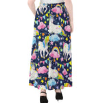 Unicorn Night Festival Pattern Print Chiffon Maxi Skirt