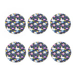 Unicorn Night Festival Pattern Print Coaster Set