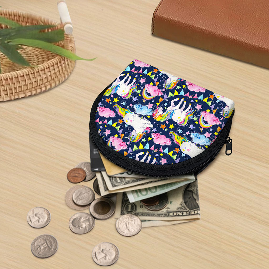 Unicorn Night Festival Pattern Print Coin Purse