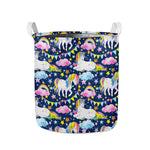Unicorn Night Festival Pattern Print Collapsible Laundry Basket