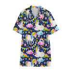 Unicorn Night Festival Pattern Print Cotton Hawaiian Shirt