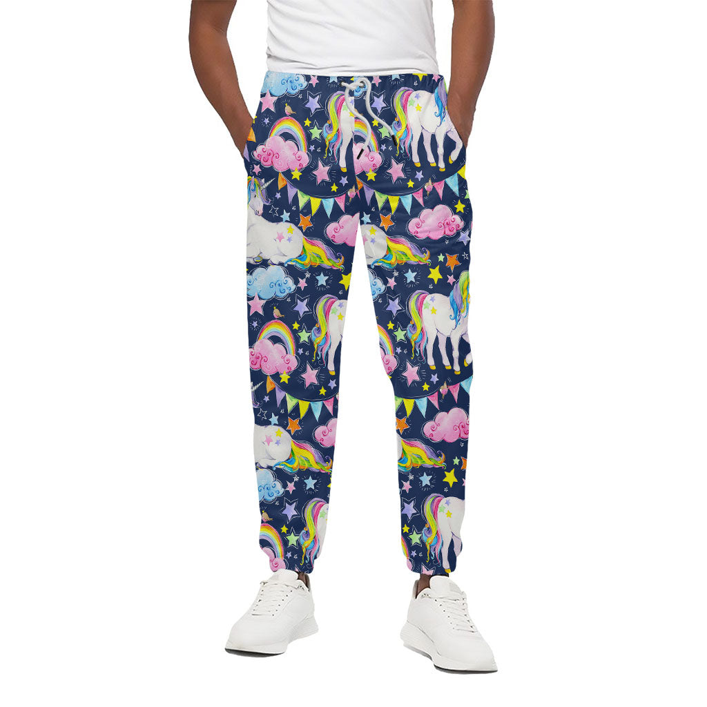Unicorn Night Festival Pattern Print Cotton Pants