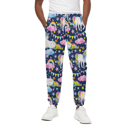 Unicorn Night Festival Pattern Print Cotton Pants