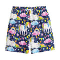 Unicorn Night Festival Pattern Print Cotton Shorts